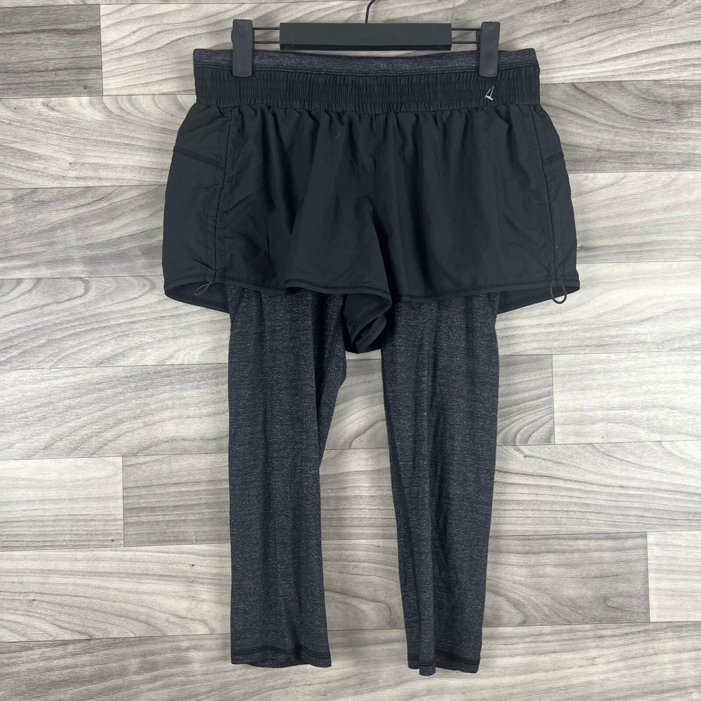 Athleta Go Getter Shorts Capri Leggings Womens S Tall Black Drawstring Gym